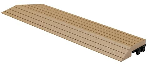ML-Design Profilo Angolare Sinistro WPC 38x2x7,5 cm Teak – Finitura per Pavimenti da Esterno Effetto Legno Antiscivolo con Drenaggio Resistente UV Facile da Montare per Terrazze e Giardini