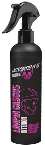 Motorrevive Nettoyant Intérieur de Casques en Spray 200 ML. Hygiène Profonde pour Casques de Moto. Élimine la Sueur, Les Mauvaises Odeurs et Les Bactéries. Action Hygiénisante et Rafraîchissante