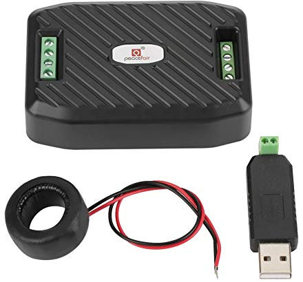 Akozon Misuratore di Tensione Digitale 100A Amperometro Wattmetro Digitale Misuratore di Potenza Multifunzione Elettrica Misuratore Consumo Elettrico V A Hz kW(Contatore + Tipo chiuso CT + USB a 485)