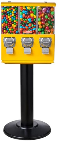 VBENLEM Triple Head Candy Vending Machine, 1-inch Gumball Vending Machine, Commercial Gumball Vending Machine with Stand and Adjustable Candy Outlet Size, Candy Vending Machine for Home, Gaming Stores