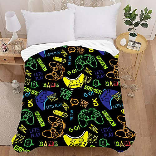 Himlaya Flanelldecke Kuscheldecke Fleecedecke 3D Buntes Hip-Hop-Gamepad Gedruckte Decke, Flauschige Weich Warm Microfaser als Wohndecke, Sofadecke, TV-Decke, Tagesdecke (Gamepad H,130x100cm)