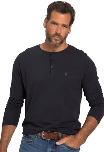 JP 1880 Henley, T-Shirt 1/2 Homme, Dunkel Marine,