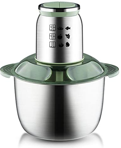 Hachoir 1000W, bol en acier inoxydable 5L, 2 vitesses, système à quatre lames, robot culinaire pour hacher la viande, les légumes et les fruits,A