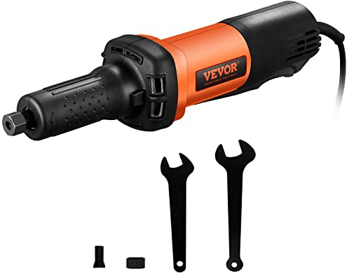 VEVOR Amoladora de Troquel Eléctrica 820W Amoladora Recta 7000-30000rpm Amoladora de Troquel Neumática 6 Velocidades con Cable de 1,8m Pinza 3mm y 6mm Funcionamiento Silencioso para Lijar Pulir Cortar