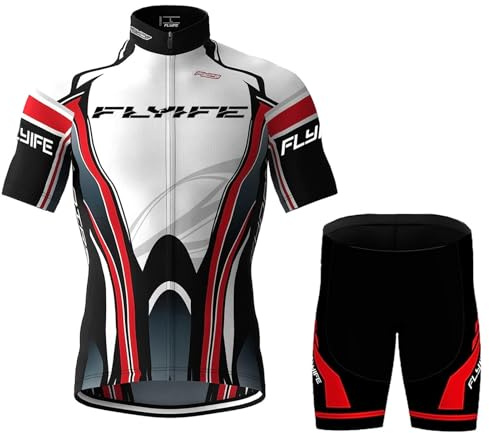 Fahrradbekleidung Set Kurzarm Radanzug Herren Radsportanzug Sommer Radsport Mit Gepolsterten Shorts Aus 9D Gel Atmungsaktiv Und Schnell Trocknend (TYP-14,L)