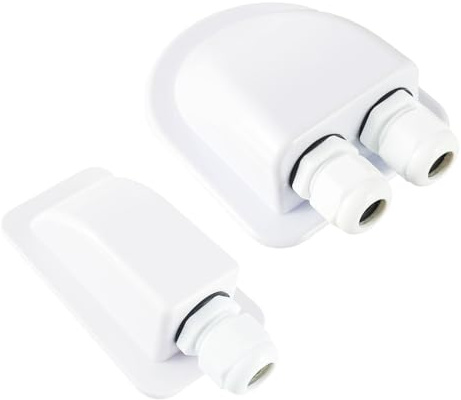 EPLZON Passe-câble Solaire, ABS IP68 Solaire Unique/Double Entrée Boîte de jonction, d'entrée de Câble Étanche pour Câble 6-12 mm, pour Projet Solaire, Camping-Car, Caravane, Bateau (2 Pièces)