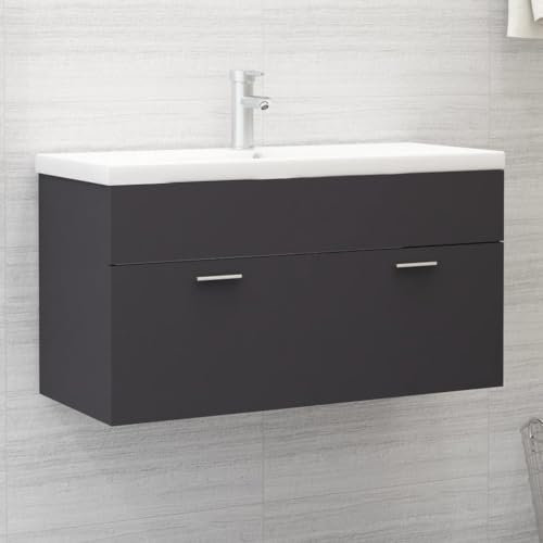 vicco irma,waschtisch mit unterschrank,waschbecken gäste wc,Waschbeckenunterschrank Grau 90x38,5x46 cm HolzwerkstoffIdeal für Bäder, wo sie gebraucht Wird