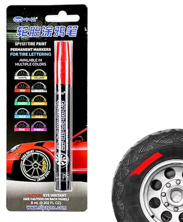 Pennarello Impermeabile per Pneumatici | Marcatore per Vernice Impermeabile per Auto – Penna per ritocco Senza perdite di Inchiostro per recinzioni in Legno nel Cortile, Biglietti, Barattolo di
