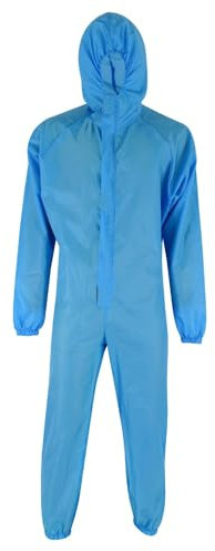 warrior gears Painter Suit PPE Reusable Protective Cover all with Hood, Waterproof & Chemical-Resistant, Industrial Safety Workwear for Men & Women, Decorating Essentials (Sky-Blue)