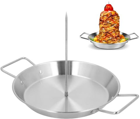Al Pastor Skewer for Grill, Stainless Steel Vertical Skewer, Brazilian Spit Stand with 3 Removable Spikes (8in 10in 12in), Ideal for Tacos Al Pastor, Shawarma, Kebabs Smoker, Oven