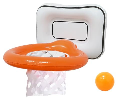 2 in 1 Gonfiabile Canestro con Palla (7 cm), Iscina Gonfiabile Gioco Lancio Piscina Bambini Adulti, Canestro da Basket in Acqua, Basket Set Galleggiante per Piscina,Giardino, Nuoto Divertente Fest