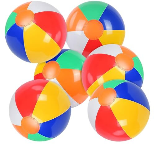 flintronic Ballon De Plage Gonflabl, 6 Pièces Ballons De Plage Gonflables 22 CM, Ballons De Piscine Portables, pour Les Vacances, La Piscine, Les Fêtes
