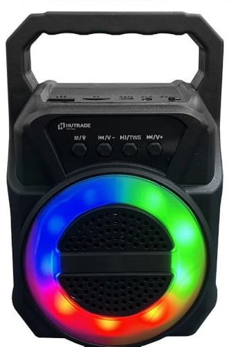 Vetrineinrete® Cassa bluetooth portatile con luci led RGB Radio FM Potenza 5W RMS TWS USB/TF/AUX