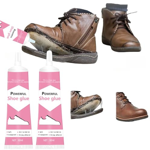 Lim för skor, 60 ml lim för reparation av skor, vattentäta skohalsband, professionella skohalsband, för reparation av slitna skor, 2 st