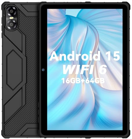 PRITOM Tablet PC Android 15 de 10 pulgadas con 16 GB RAM 64 GB ROM, 1024 GB Expand, Octa core, 5G WiFi, cámara dual, Bluetooth, tablet de 10 con funda protectora