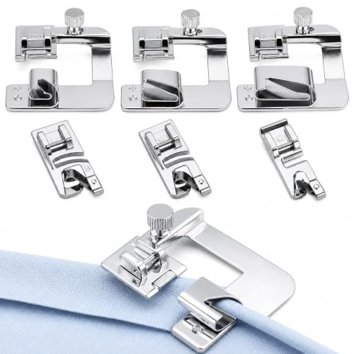 Rolled Hem Presser Foot Set 6PCS Stainless Steel Sewing Accessories