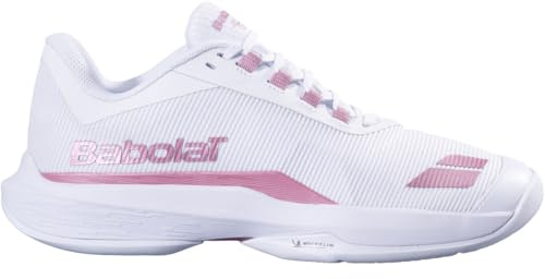 Babolat Women's Jet Tere 2 All Court Tennis Shoes, White/Gold Pink (Women's US Size 8.5)