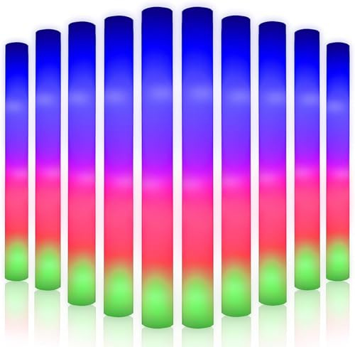 Genérico Barras Luminosas De Espuma LED A Granel, Barras Intermitentes Con Luz LED Con 3 Modos De Parpadeo, Brillo Duradero De 8 A 10 Horas For Diversos Festivales Y Celebraciones(80PCS)