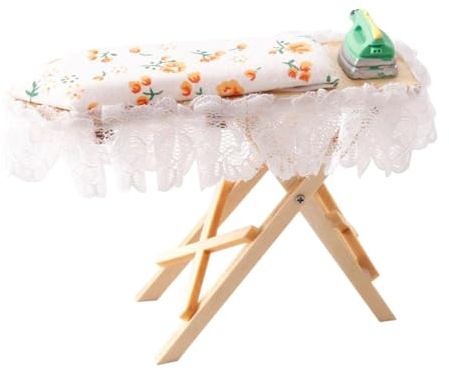 KiBcsLic Set da Stiro in Miniatura per Casa delle Bambole, Mobili per Casa delle Bambole, Modello Giocattolo in 1:12