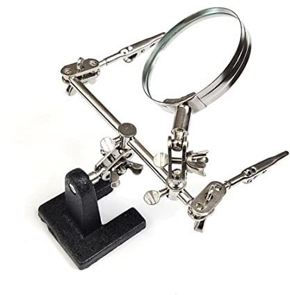JZK Loupe Mains Libres avec Clip de Crocodile + Lentille de loupe 8X, Troisième Main pour soudage et Fabrication de Bijoux