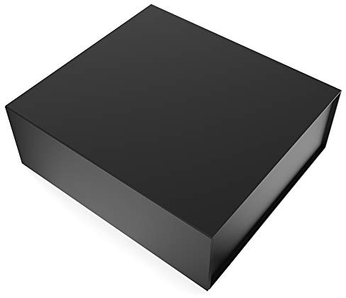 Caja de Regalo Mediano 28x28x10,5 cm, Reutilizable Cajas Regalo con Tapa Magnética para Bodas, Cumpleaños, Aniversarios Caja de Embalaje de Regalo con Tarjetas de Felicitación - Negro puro