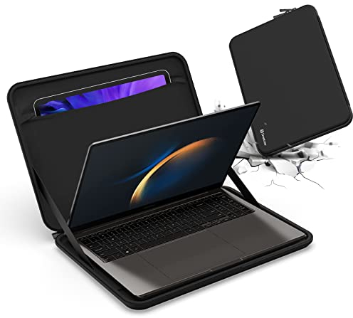 Smatree Samsung Galaxy book3 13 Zoll Hartschalen, Tragetasche für Samsung book3 360 13,3 Zoll, mit Hülle für 10-11 Zoll Galaxy Tab S8/S7/S6, Schwarz