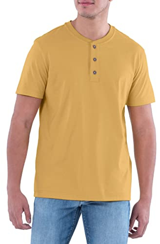 Lee Camiseta Henley de Algodón Lavado Suave de Manga Corta Camisa Henley Hombre