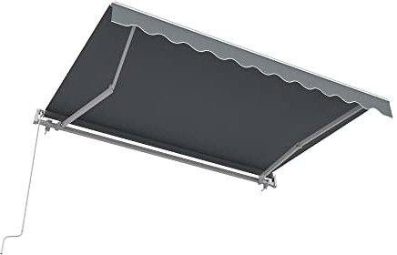 paramondo Gelenkarmmarkise Basic 2000 Markise Sonnenschutz Sichtschutz für Balkon & Terrasse, Vollständig zusammengebaut, 250 x 150 cm (Breite x Ausfall), Uni Anthrazit