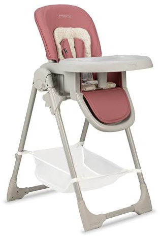 Chaise haute MoMi GOJO pour bébés et enfants de 6 à 36 mois (poids corporel max. 15 kg), pliable, harnais de sécurité 5 points, avec plateau et roulettes.