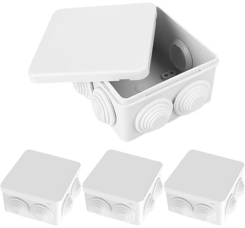 Xmart 4 Pièces Boite Derivation Ip55 Boite de Derivation Etanche Exterieur Blanc Résistant à La Poussière et à L'humidité Boite Etanche Convient Pour L'Intérieur Boite Etanche Electrique Exterieur