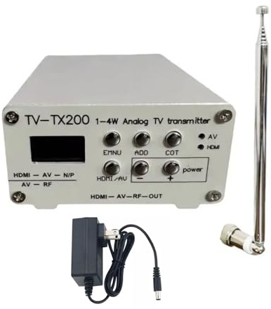VHF UHF Analog TV-sändare med antenn, HDMI-modulator RF-omvandlare RCA koaxial kompositadapter