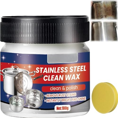 Frontaley - Pasta detergente 3 in 1 in acciaio inossidabile con nanotecnologia magica, rimuove grasso, graffi e macchie, per elettrodomestici, lavelli e pentole (1 pezzo)