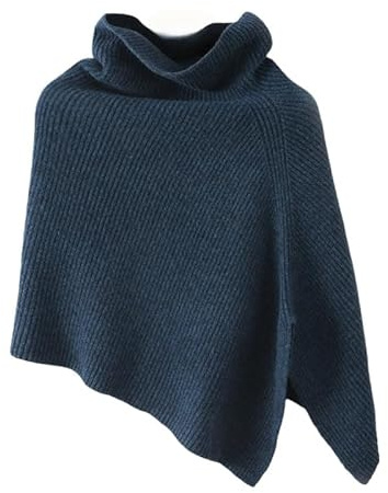 LIUYUYOUGO Scialle Donna Elegante Mantella Da Donna Calda Con Spalle Scoperte In Lana Merino Corta Lavorata A Maglia Poncho Invernale Termica In Maglia A Coste Scaldacollo Collo Alto Top Con Spalle