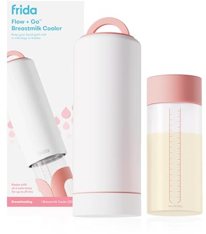 Frida Mom Flow + Go Breastmilk Cooler Bottle, Portable, Lightweight, 20oz