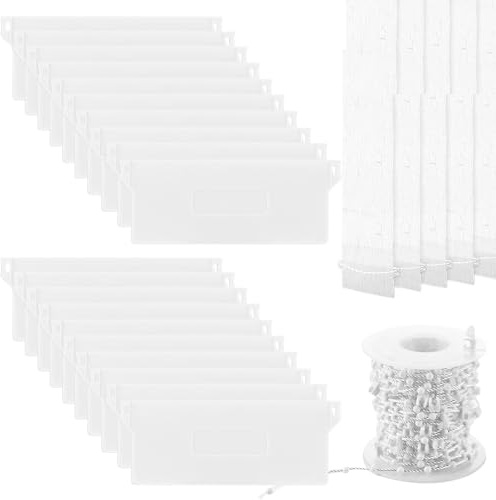 Umllpet Reservdelsset för Lamellgardiner, 30 Viktplattor 127 mm | Vit plastmaterial, universell passform, komplett reparationspaket, enkel montering, för fönster- och dörrgardiner