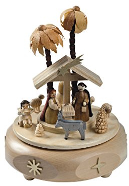 Richard Glässer Seiffen Mechanische Spieldose Christi Geburt Natur, 22er Spielwalze Stille Nacht, Original Erzgebirge