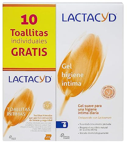 Lactacyd Gel für die Intim-Hygiene, für den täglichen Gebrauch, ohne Seife 400 ml + toallitas