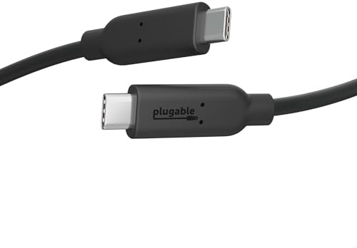 Plugable 10Gbps USB C to USB C Cable, 3.3 feet (1 Meter), 5A, USB-IF Certified, USB 3.1 Gen 2 Type-C - Driverless