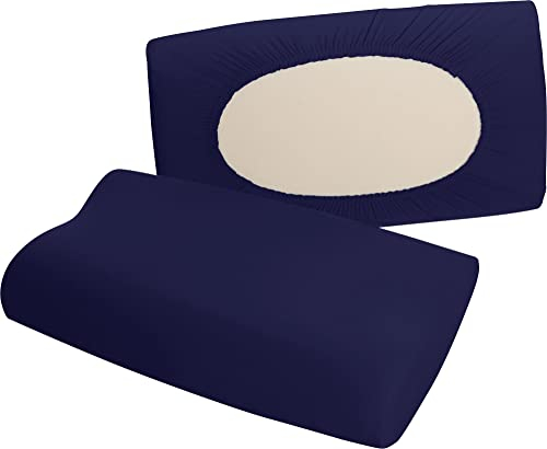 Erwin Müller Nackenstützkissenbezug Nürnberg Doppel-Jersey, dunkelblau Größe 40x60 cm - sehr strapazierfest, temperaturausgleichend, mit Rundumgummizug
