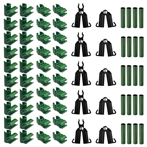 XINMEIWEN 70 Stück einstellbare Pflanze Spalier Connector Clip Kunststoff Pflanze Connector Pfähle einschließlich A-Typ-Verbindung Joint Buckle Clip für Gartenarbeit Pflanze Pfähle (11mm)