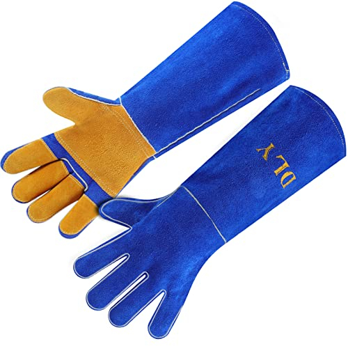 DLY Animal Handling Gloves Bite Proof, Durable Anti-Bite Gloves,Pet Reptile Handling Gloves for Grooming,Handling Cat/Dog/Snake/Bird/Parrot