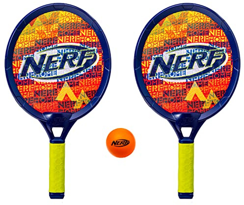NERF Small Driveway Tennis Set for Kids - 2 Player Kids Tennis Set - Rackets and Foam Ball - Indoor + Outdoor - (2) NERF Rackets + Foam Ball Included