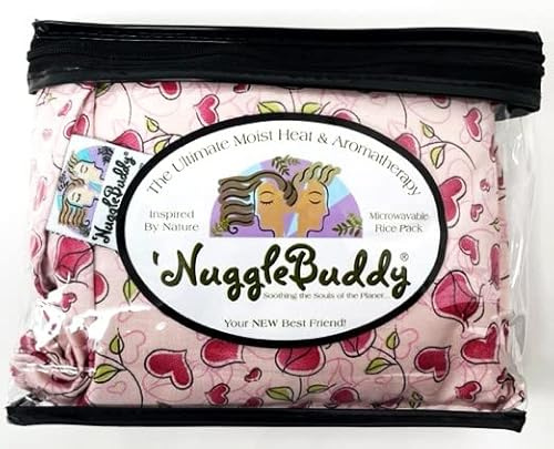 'NUGGLEBUDDY New! Microwavable Moist Heat & Aromatherapy. Beautiful Hearts & Flowers Fabric Sweet Lavender Aromatherapy!