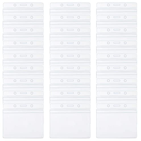 100PCS Fundas para Tarjetas de Identificacion Plástico Transparente horizontal Badge titulares Nombre Tag titulares Titulares de la Tarjeta