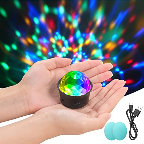 URAQT Disco Lights for Parties, Sound Activated Mini Disco Ball Light, DJ Strobe Ball with Mirror and Glitter Effect, Stage Effect Lights for Party Kids Birthday Club Family Gathering Christmas(1pcs)