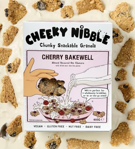 Cherry Bakewell Granola - Vegan, Gluten Free, Dairy Free, Nut Free Granola Cereal and Snack