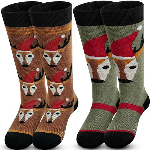 Ozaiic Merino Wolle Skisocken Kinder, Thermosocken Warme Wintersocken für Mädchen & Jungen, Dicke Sportsocken Kniestrümpfe Skistrümpfe zum Skifahren und Snowboarden