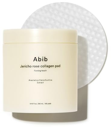 Abib Tampons De Collagène Jericho Rose, Tonique Coréen Anti Âge Raffermissant Pour Le Visage, Exfoliant Et Soin De La Peau, 60 Tampons De 250 Ml (8,45 Oz Liq.) Nourrissants (Jericho Rose)