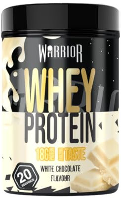 Warrior Whey Protein Powder | High Protein Shake for Muscle Growth, Recovery & Weight Loss | Up to 36g Whey per Serving | Low Carb, Low Sugar, Keto Protein | GMP Certified - White Chocolate