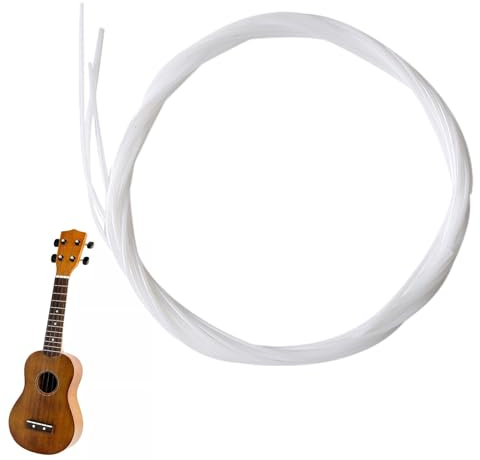 Ukulelensaiten, Set für Ukulelen-Saiten, weiße Nylon-Saiten, Ersatzteil, Zubehör, Ukulele, lebendiger und klarer Klang, für verschiedene Modelle, 3 Stück